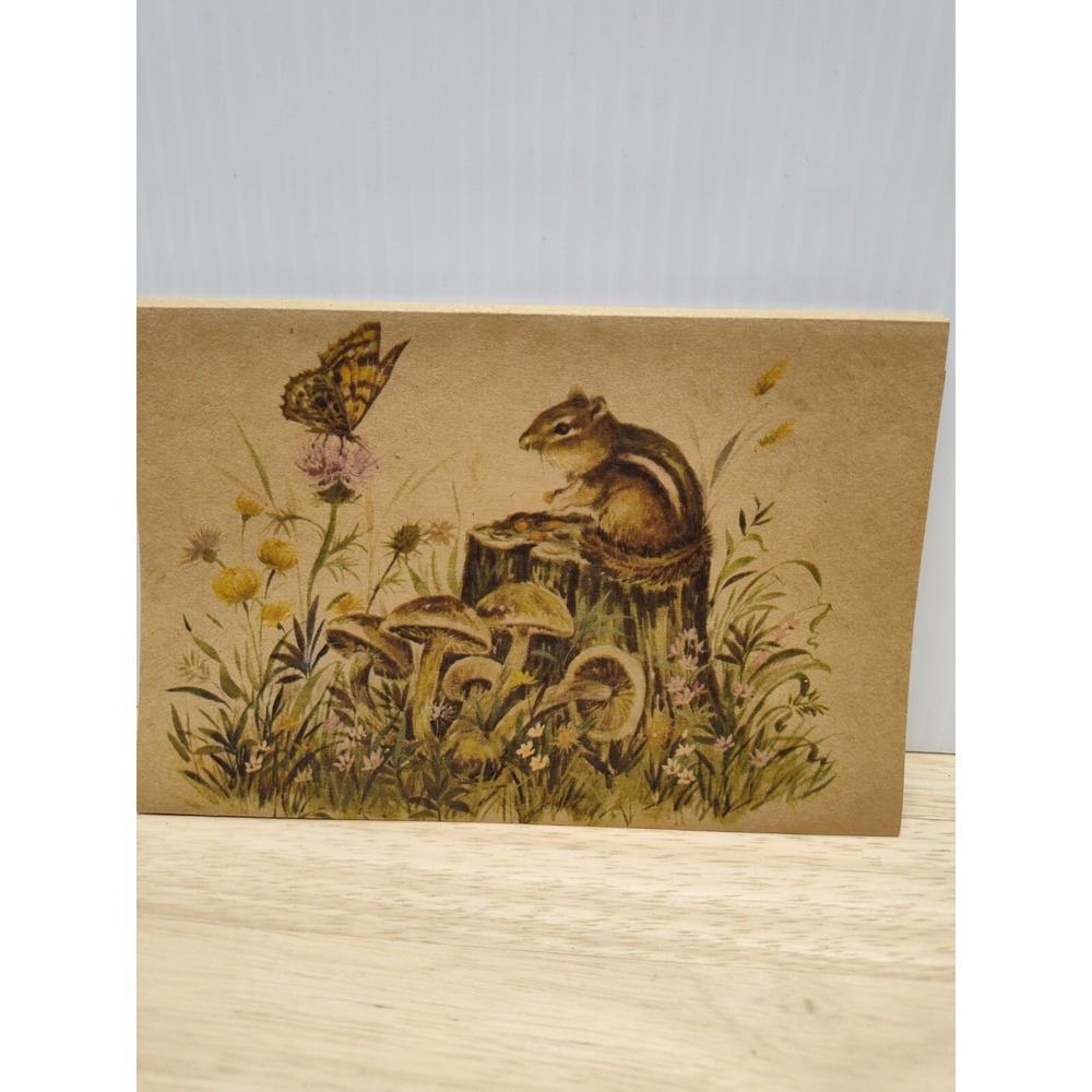 Squirrel Mouse Butterfly Bird fold and seal cards vintage blank retro props